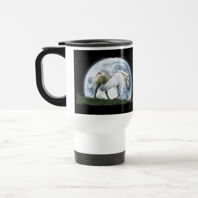 Caneca Térmica Pegasus & Moon Fantasy Art Bebendo Mug (Esquerda)