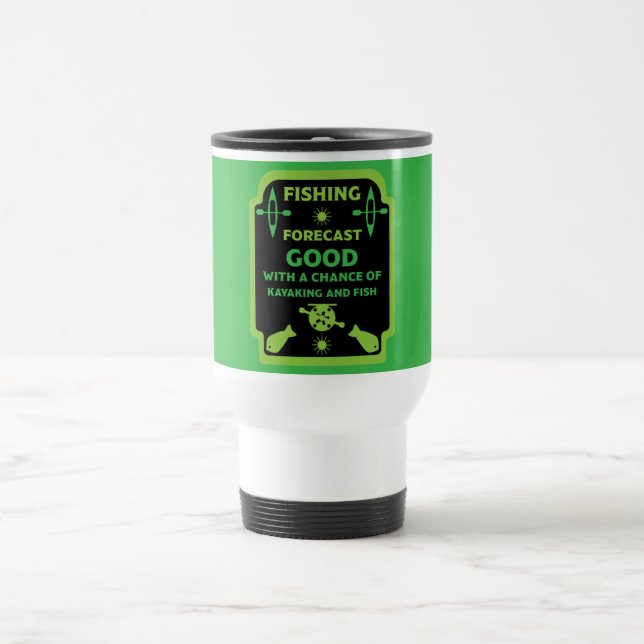 Caneca Térmica Peixes de Kayak e presentes de pesca de campo (Centro)