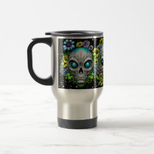 Caneca Térmica Peles e flores de Alienígenas extraterrestres