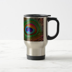 Caneca Térmica Pena de Pavão de Cobre Vibrante