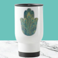 Pena de Pavão Hamsa Judaica Boho