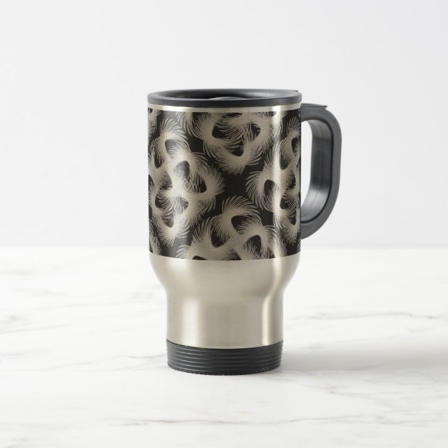 Caneca Térmica Penas voadoras brancas (Frente Esquerda)