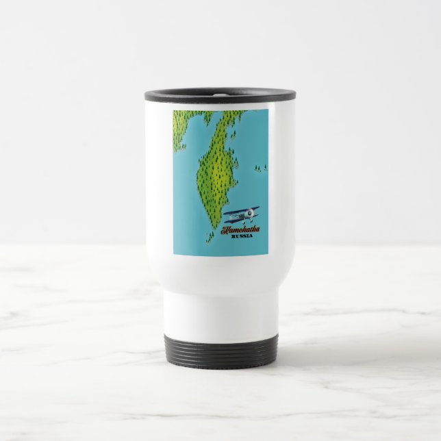 Caneca Térmica Península de Kamchatka mapa de viagem Rússia. (Centro)