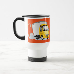 Caneca Térmica Pequeno Caminhão de Cartoon Amarelo para Crianças!