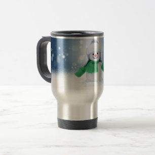 Caneca Térmica Personagem adorável de boneco de neve de Natal do 