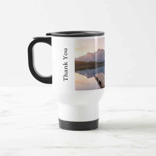 Caneca Térmica Personalise Alps Mountain Lake Nature Landscape (Esquerda)