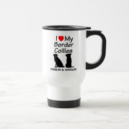 Caneca Térmica Personalizado Ame Os Meus Dois Cachorros De Collie