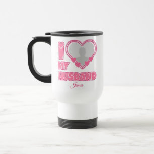 Caneca Térmica Personalizado Eu Amo Meu Marido - Adicionar Fotogr