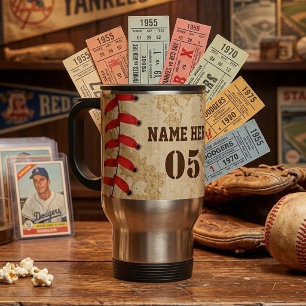 Caneca Térmica Personalizado Vintage Nome Número Beisebol Retro