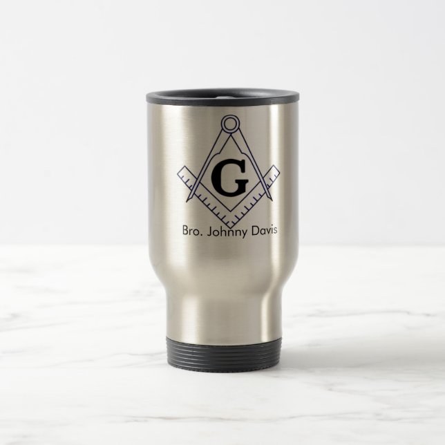 Caneca Térmica Personalize este copo de aço inoxidável maçónico (Centro)
