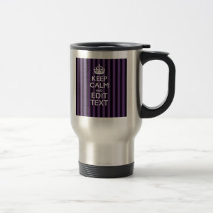 Caneca Térmica Personalize-o Mantenha Calmo O Texto Roxo