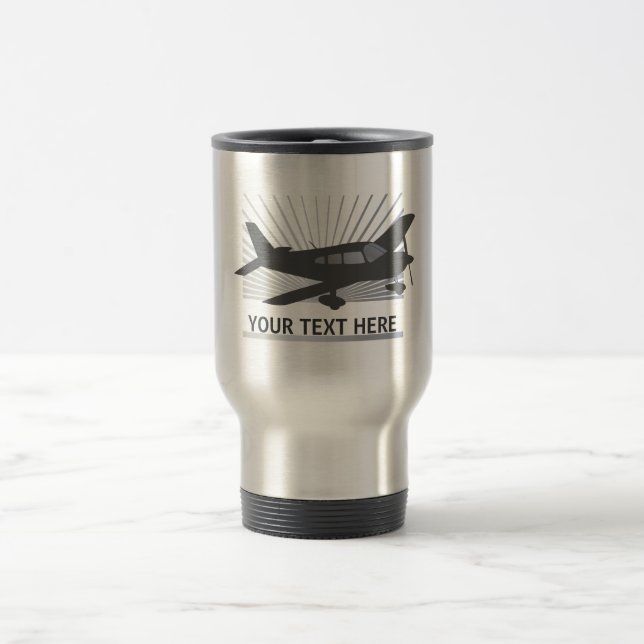 Caneca Térmica Personalize o texto - avião da baixa asa (Centro)