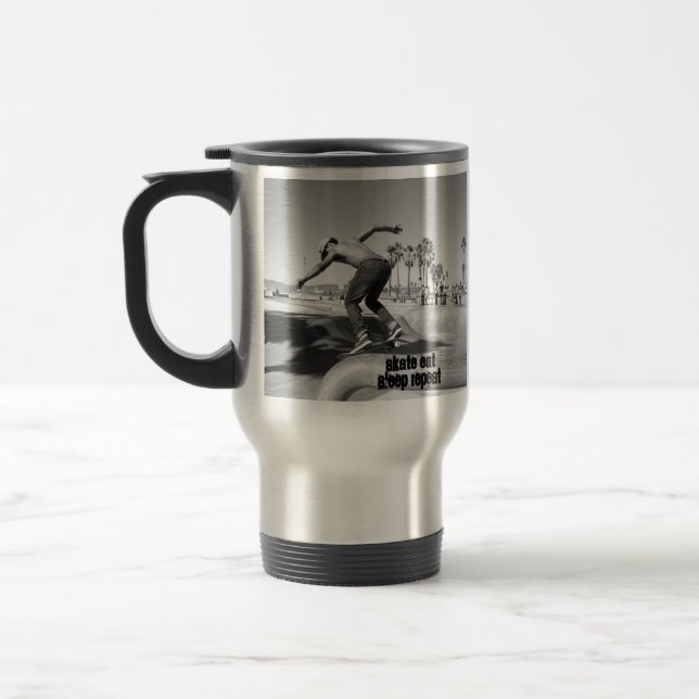 Caneca Térmica Personalize, Patinar Comer Dormir Repetir (Esquerda)