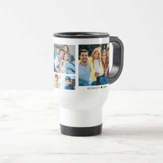 Caneca Térmica Personalized 5 Photo Collage Family Quote White