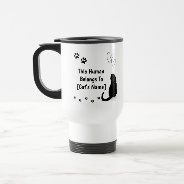 Caneca Térmica Personalized Black Cat Travel Mug (Esquerda)