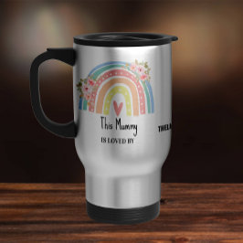 Caneca Térmica Personalized Mum's Rainbow & Floral Travel Mug