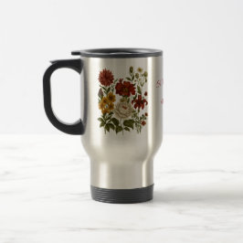 Caneca Térmica Personalized Vintage Floral Mug, Custom Name Gift