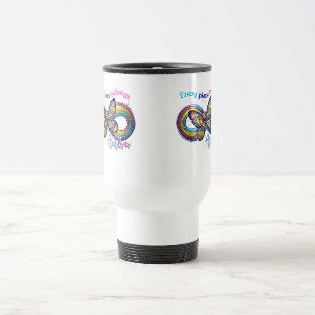 Caneca Térmica Pertencendo a cada chip - Autism Quebra-cabeça Mug (Centro)