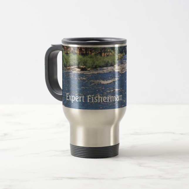 Caneca Térmica Pesca desportiva Fluxo de pesca Personalizar (Frente Esquerda)