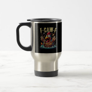 Caneca Térmica Pescaria F-Caw-F Galinha Engraçada Grita Humor