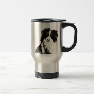 Caneca Térmica Pet de Cachorro de Collie de Texto de Nome Persona