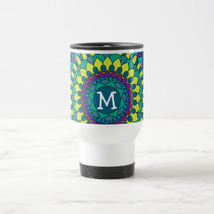 Caneca Térmica Pétalas de Flor Boêmian Funky com Monograma