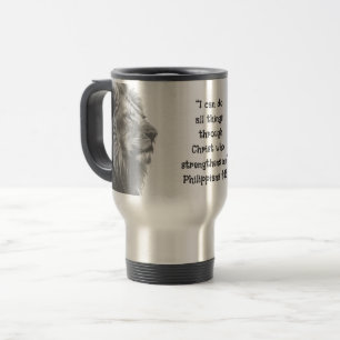 Caneca Térmica Phil 4:13 Motivação da Escritura de Bíblia Inspira