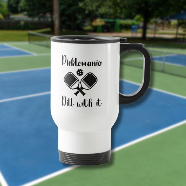 Caneca Térmica Pickleball Picklemania Dill Com Tiro Engraçado (Criador carregado)