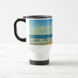 Caneca Térmica Píer de praia de Manhattan com telhado vermelho