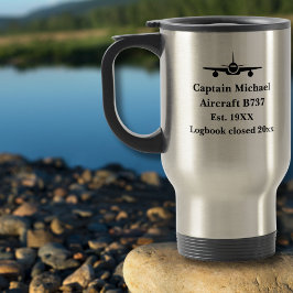 Caneca Térmica Piloto de Aviação Personalizado Nome do Capitão na