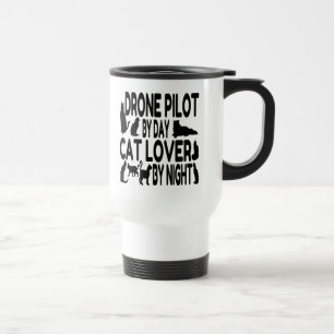 Caneca Térmica Piloto Drone ama Gatos