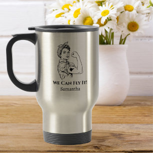 Caneca Térmica Piloto Mulher Nós Podemos Voar Mulheres na Aviação