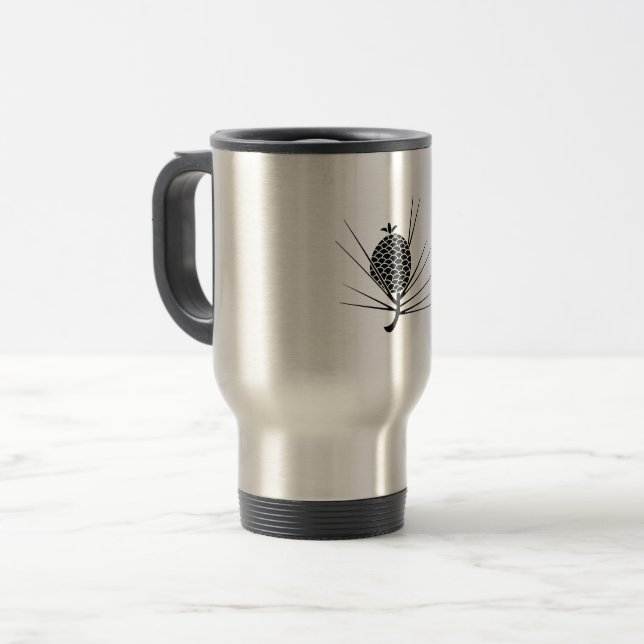 Caneca Térmica Pine cone com agulhas (Frente Esquerda)