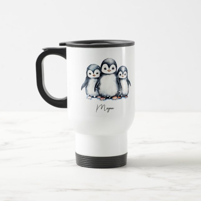 Caneca Térmica Pinguim Cute Personalizado (Esquerda)