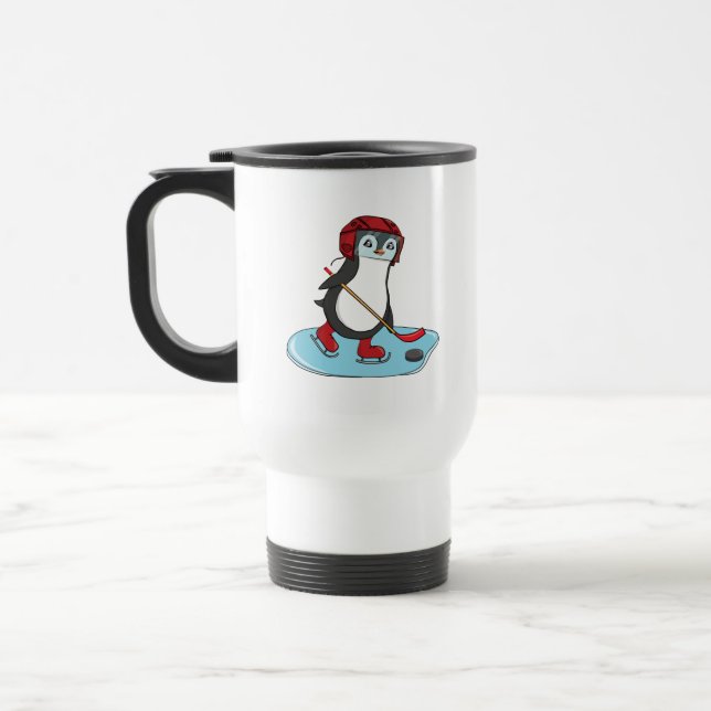 Caneca Térmica Pinguim de Cachorro de Hóquei em Gelo (Esquerda)