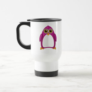 Caneca Térmica Pinguim Violeta Vermelho Fofo – Pinguim de Desenho