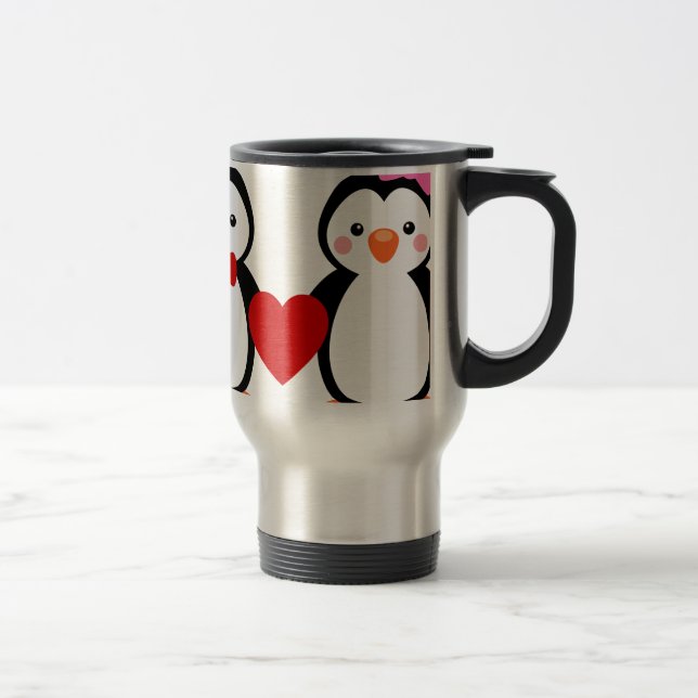 Caneca Térmica Pinguins apaixonados (Direita)