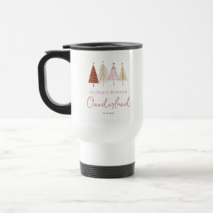 Caneca Térmica Pink Winter Onderland Girl Primeiro Aniversário