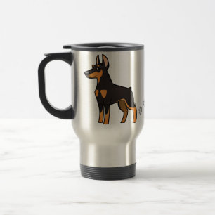 Caneca Térmica Pinscher do Doberman dos desenhos animados