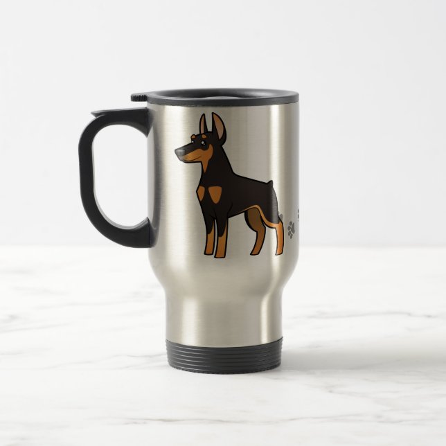 Caneca Térmica Pinscher do Doberman dos desenhos animados (Esquerda)