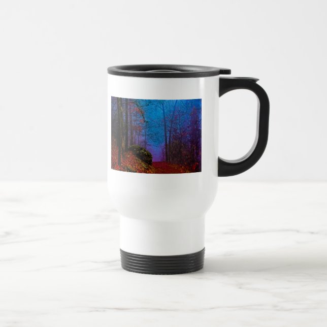 Caneca Térmica Pintada Floresta de Outono Roxo (Direita)
