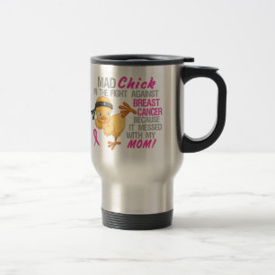 Caneca Térmica Pintinho louco sujado com cancro da mama da mamã