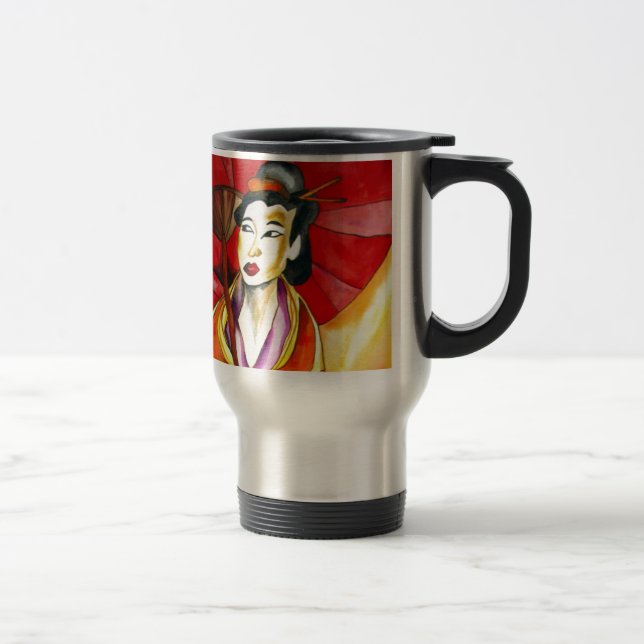 Caneca Térmica Pintura a aquarela original em Geisha (Direita)