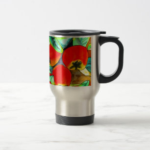 Caneca Térmica Pintura de água das Maçãs Vermelhas