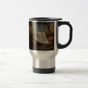 Caneca Térmica Pintura de Albert Bierstadt Floresta Cachoeira Des