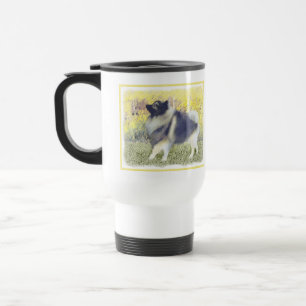 Caneca Térmica Pintura de Keeshond Aspen - Arte de Cachorro Origi