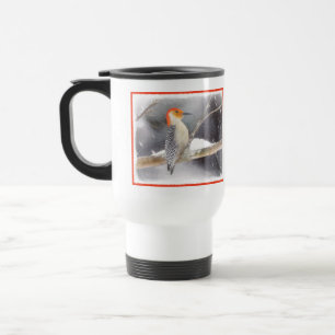 Caneca Térmica Pintura De Pica-Pau De Belém Vermelho - Arte De Pá