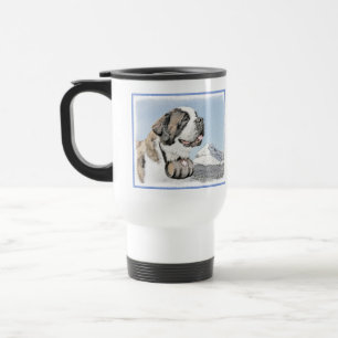 Caneca Térmica Pintura de St Bernard - arte original bonito do