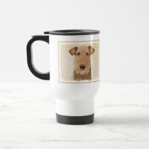 Caneca Térmica Pintura de Terrier Airedale - Arte original cômoda
