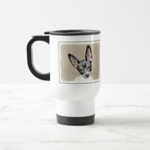 Caneca Térmica Pintura de Terrier de rato - arte original bonito